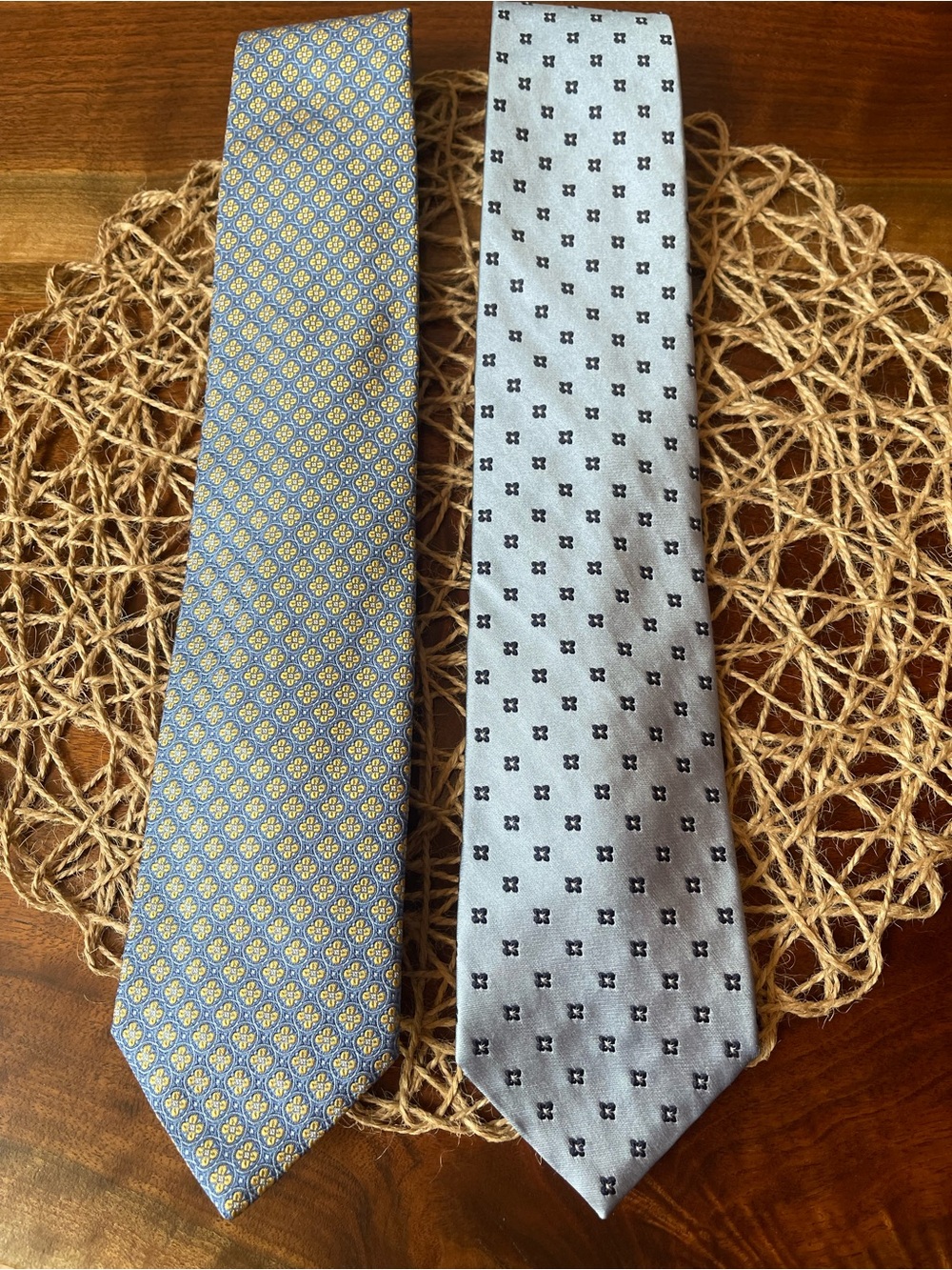 Brooks Brothers Silk Tie Set- Blue, Navy & Gold